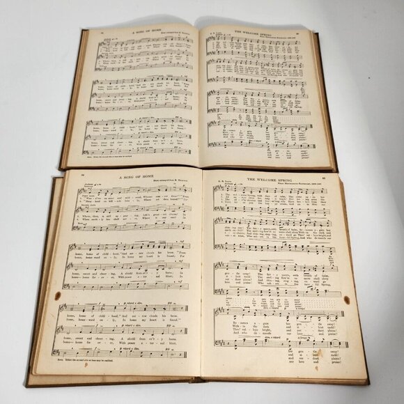 Glee & Chorus Book J.E. NeCollins 1911 Hardcover Set of 2 Songbook Vintage - Picture 9 of 11